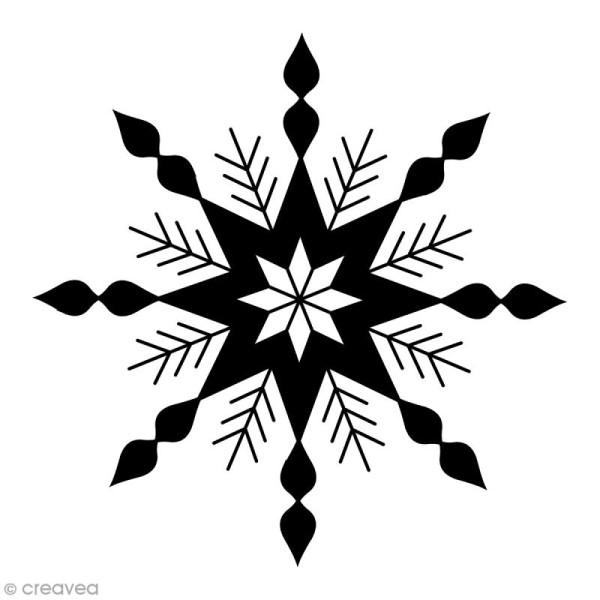 Tampon Bois Artemio - Grand flocon étoile - 4,5 x 4,5 cm - Photo n°1