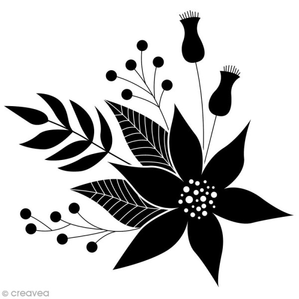Tampon Bois Artemio - Fleurs - 5,8 x 6 cm - Photo n°1