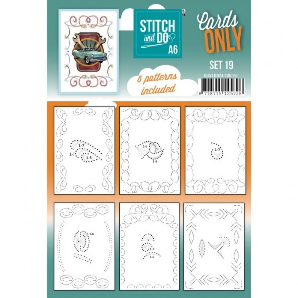Cartes seules Broderie Stitch and do A6 - Set n°19 - Photo n°1