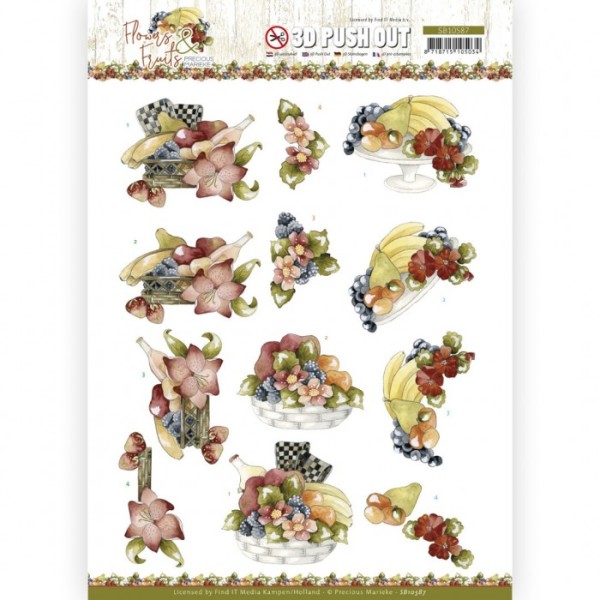 Carte 3D prédéc. - SB10587 - Flowers and fruits - Fleurs et bananes - Photo n°1