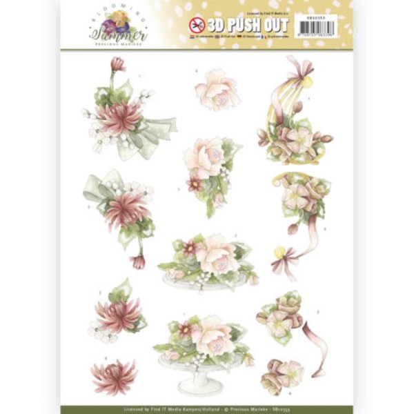 Carte 3D prédéc. - SB10353 - Blooming Summer - Fleurs pastels - Photo n°1