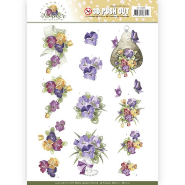 Carte 3D prédéc. - SB10355 - Blooming Summer - Violettes d'été - Photo n°1