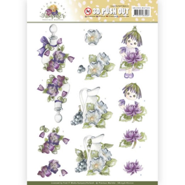 Carte 3D prédéc. - SB10356 - Blooming Summer - Fleurs violettes - Photo n°1