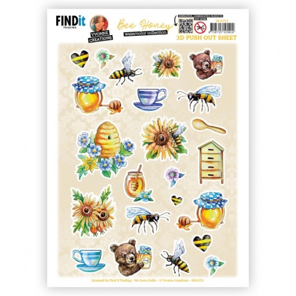 Carte 3D prédéc. - SB10753 - Bee honey - Décos miel et abeilles - Photo n°1
