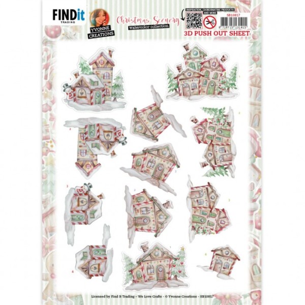 Carte 3D prédéc. - SB10817 - Christmas scenery - Maisons à Noël - Photo n°1