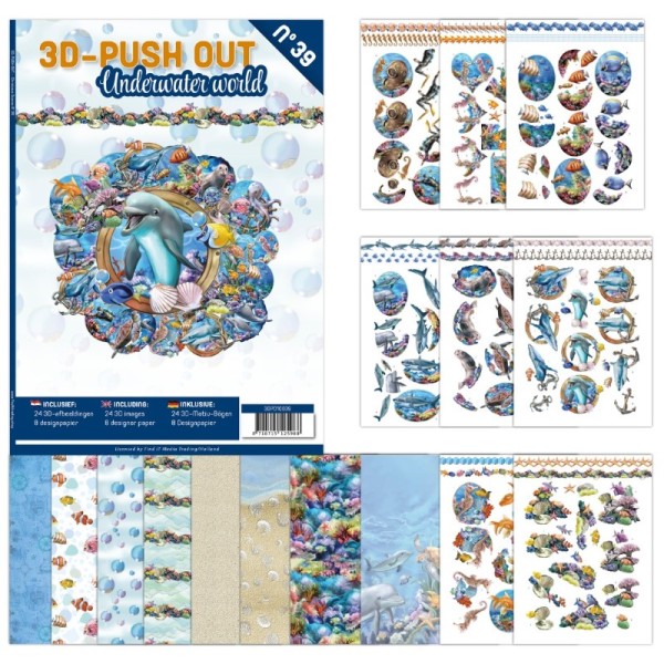 Carte 3D livre A4 prédécoupé N°39 - Monde sous marin 24 images + papiers - Photo n°1