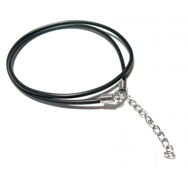 BU11120518113225BIS PAX 10 Colliers Silicone Noir avec chaine de confort diamètre  2mm - Photo n°1