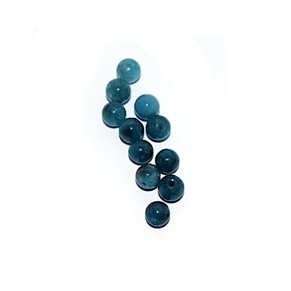 Perle apatite 6 mm turquoise x10 - Photo n°1