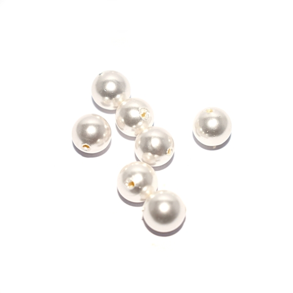 Perle de nacre / d'eau douce grade A 6 mm blanche x10 - Photo n°1