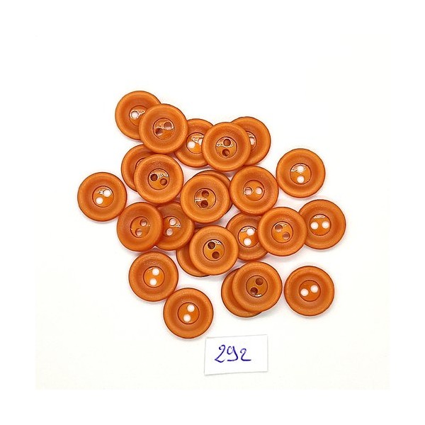 24 Boutons en résine marron clair / orange foncé - vintage - 13mm - TR292 - Photo n°1