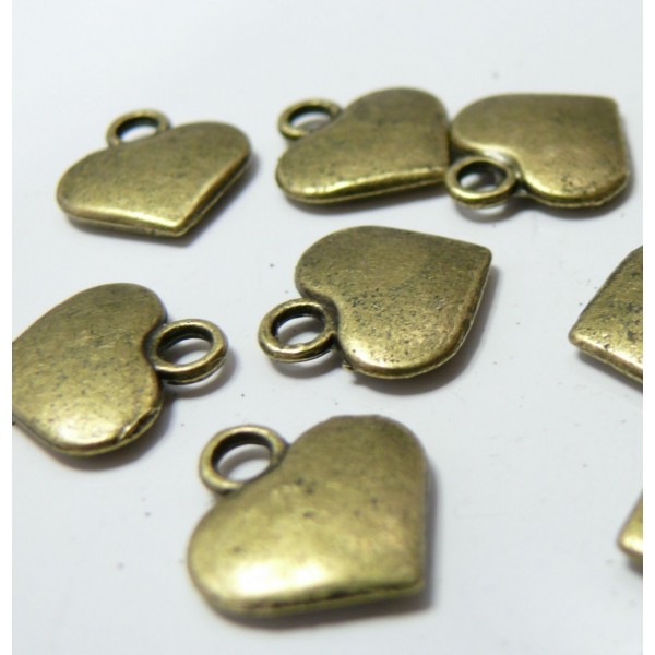 10 pièces bronze coeur MM ref AC0403 - Photo n°1