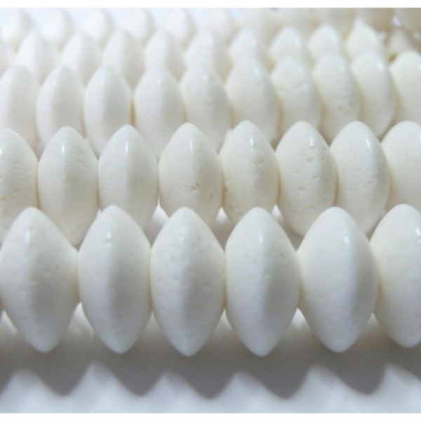 10 Perles Corail epnge blanc soucoupe 18mm - Photo n°1