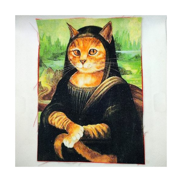 Coupon tissu un chat avec un habit noir - coton épais - 15x20cm - Photo n°1