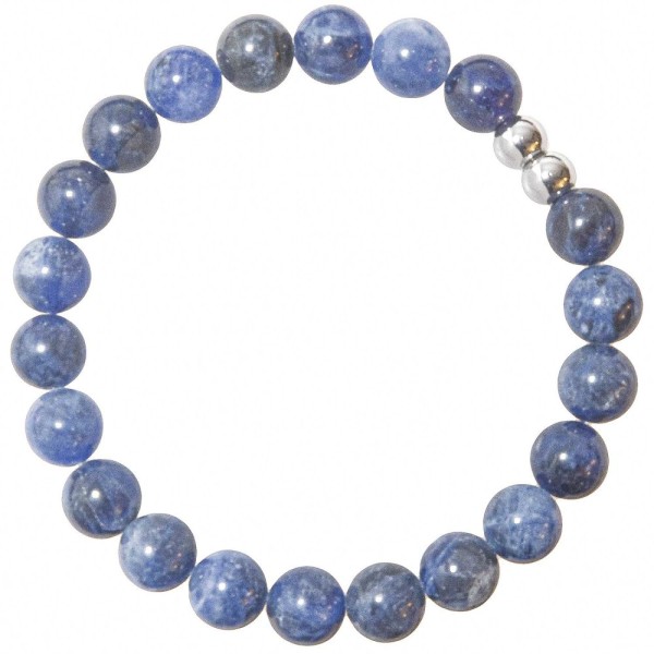 Bracelet en sodalite - Perles rondes 8 mm. - Photo n°1