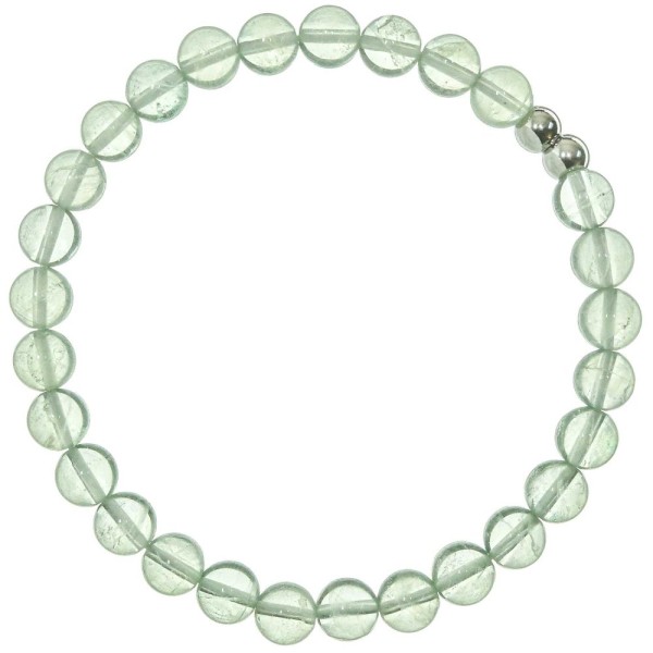 Bracelet en fluorite verte - Perles rondes 6 mm. - Photo n°1