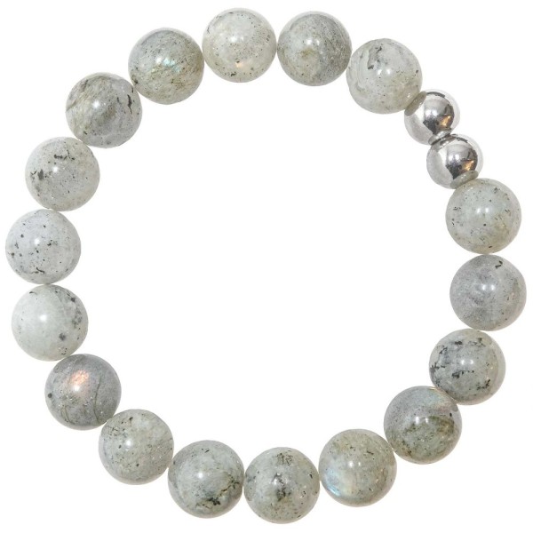 Bracelet en labradorite - perles rondes 10 mm. - Photo n°2