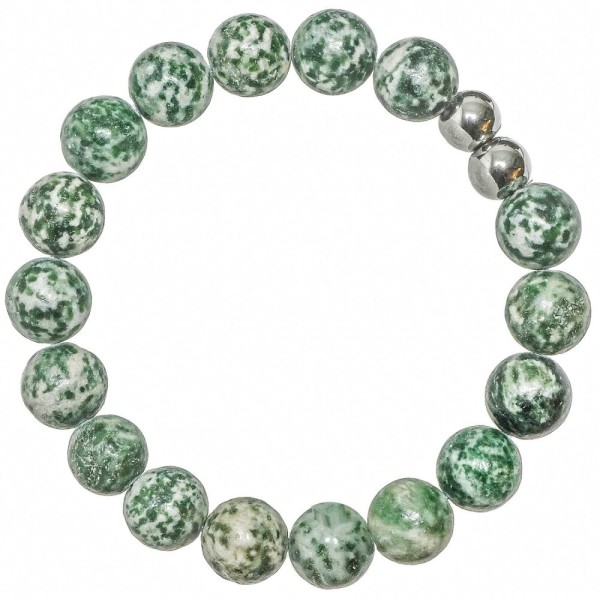 Bracelet en jaspe vert - Perles rondes 10 mm. - Photo n°2