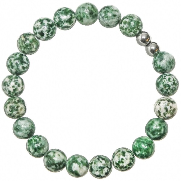 Bracelet en jaspe vert - Perles rondes 8 mm. - Photo n°1