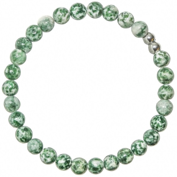 Bracelet en jaspe vert - Perles rondes 6 mm. - Photo n°1