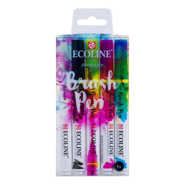 Feutres - Pinceaux - Aquarelle - Ecoline Brush Pen - 4 couleurs + 1 blender - Photo n°1