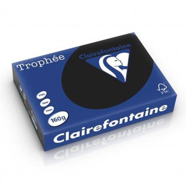 250 Feuilles A4 - 160G - Noir - Trophée Clairefontaine- 1001C - Photo n°1