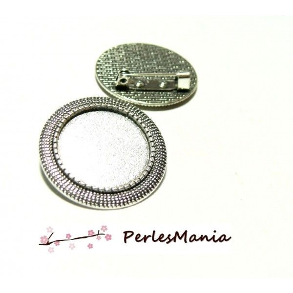 REF 242 Lot 2 Supports broche ARTY Triple Rond métal  ARGENT 20MM, DIY - Photo n°1
