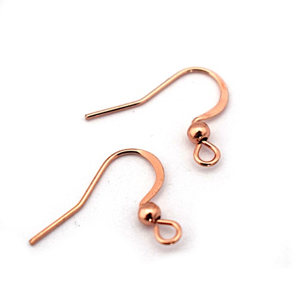 Boucles d'oreilles crochets plat rose gold acier chirurgical - Photo n°1