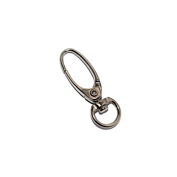 Porte-clés mousqueton ovale 37x13mm argenté - Photo n°1