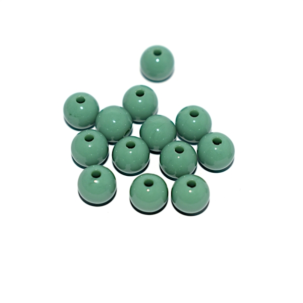 Perle ronde opaque acrylique 8 mm vert x10 - Photo n°1