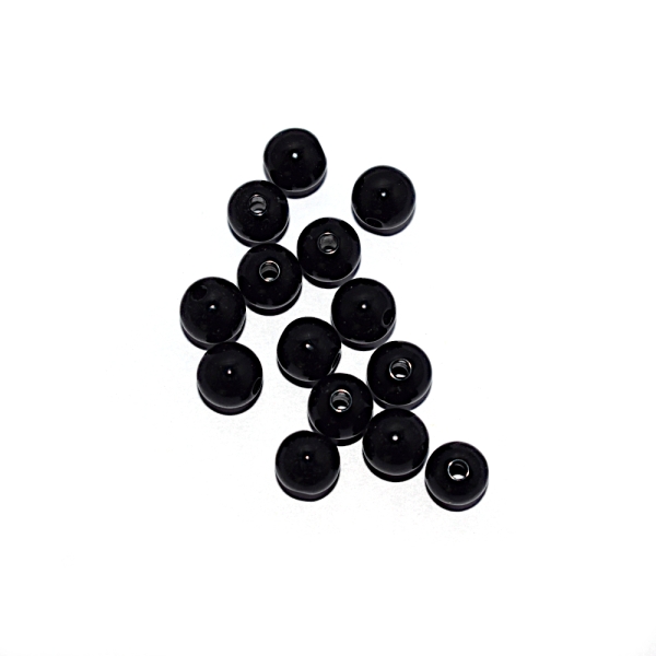 Perle ronde opaque acrylique 8 mm noir x10 - Photo n°1
