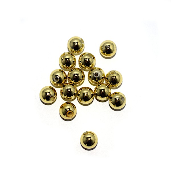 Perle ronde acrylique 8 mm doré x10 - Photo n°1