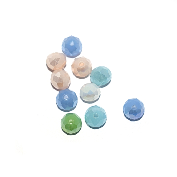Perle en verre facettes electroplate camaieu pastel 8x6mm x10 - Photo n°1