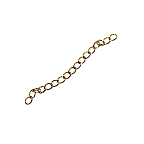Chainette d'extension 50 mm acier inoxydable doré - Photo n°1