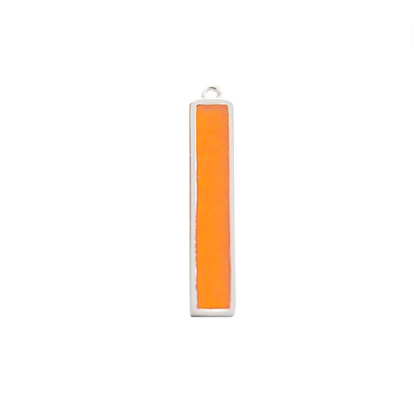 Pendentif rectangle vitrail 35x7 mm orange foncé - Photo n°1