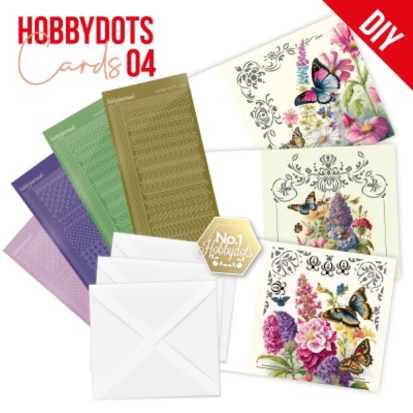 Kit cartes imprimées Hobbydots N°4 - Fleurs sauvages et papillons - Photo n°1