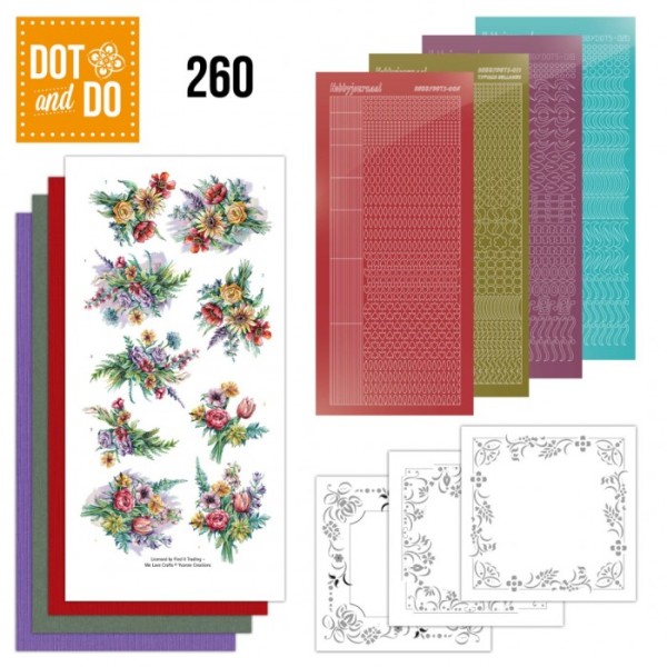Dot and do 260 - kit Carte 3D  - Bouquet champêtre coloré - Photo n°1