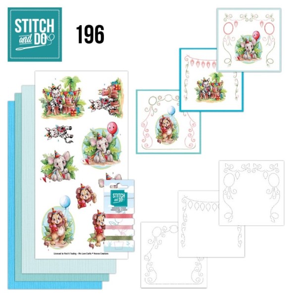 Stitch and do 196 - kit Carte 3D broderie - Jungle party - Photo n°1