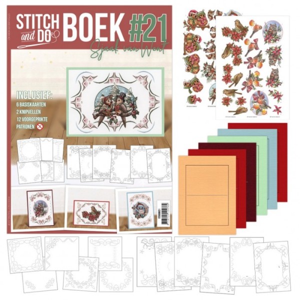 Stitch and Do Livre n°21 - Kit Carte 3D à broder - Plumes de Noël - Photo n°1