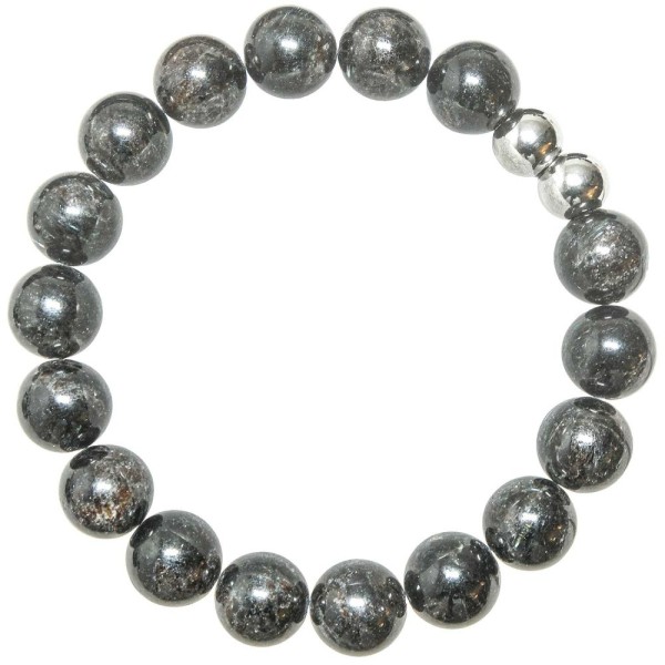 Bracelet en astrophyllite - Perles rondes 10 mm. - Photo n°1