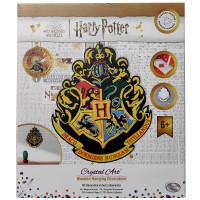 Kit Diamond Painting - Pancarte en bois - Harry Potter - Blasons Poudlard - 25 x 29 cm