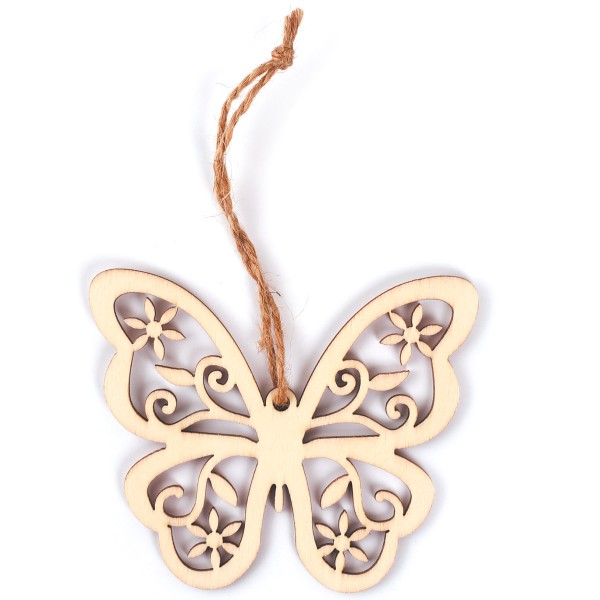 Forme en bois à décorer - Papillon ajouré - 9 x 7,5 x 0,3 cm - Photo n°1