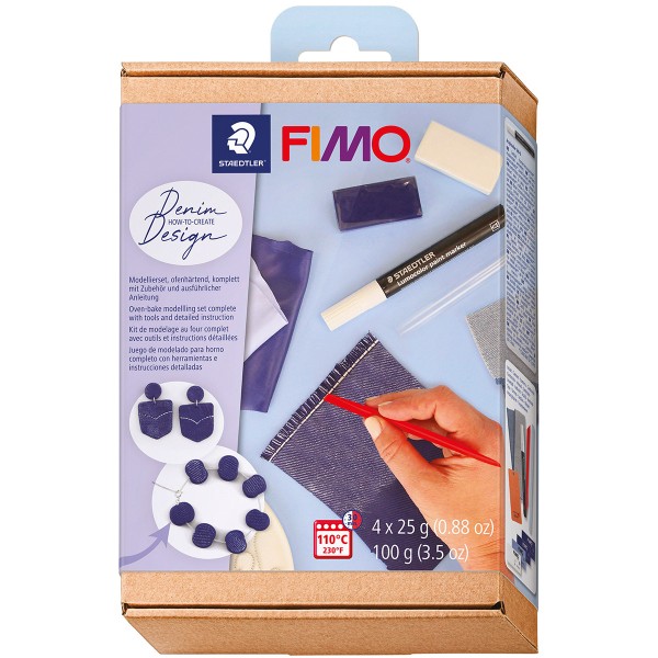Coffret modelage Fimo Soft - Comment créer un design Denim - Photo n°1