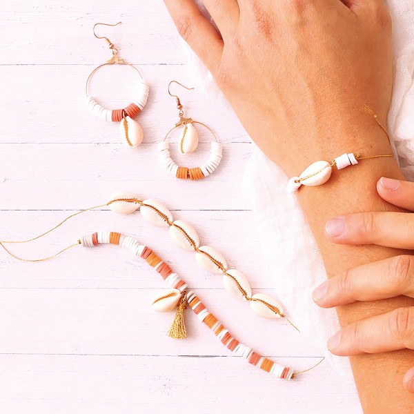 Kit Bijoux - Perles Heishi - Boucles et Bracelets - Photo n°2