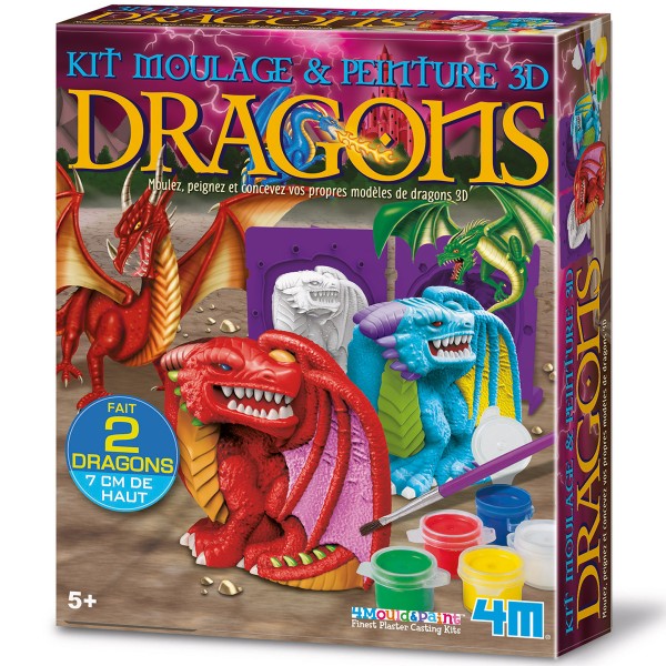 Kit moulage et peinture 3D - Dragons - 7 cm - 2 pcs - Photo n°1