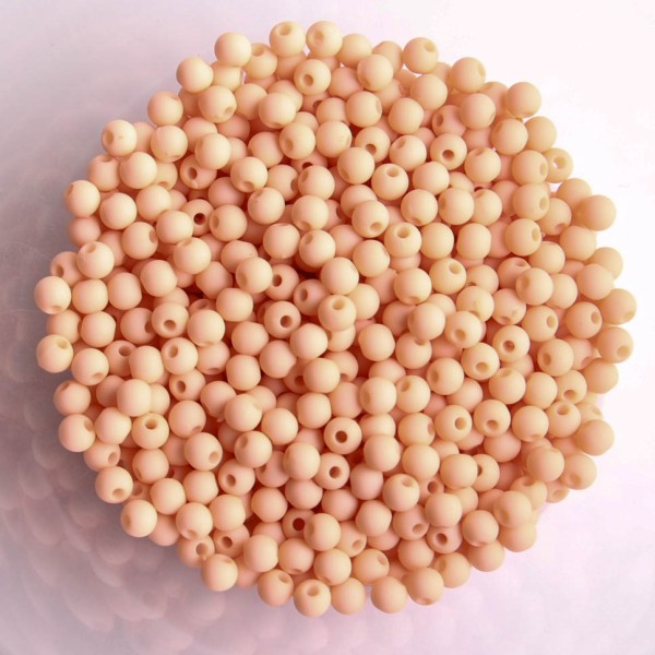 Perles acryliques mates  4 mm de diametre sachet de 500 perles saumon - Photo n°1