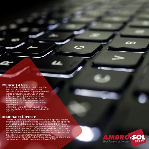 Spray d'air - Pour nettoyer clavier, pièces informatiques - Ambro-Sol - 400ml - Photo n°2