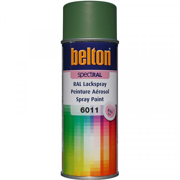 Bombe de peinture Belton Spectral RAL6011 vert réséda satiné 400ml - Photo n°1