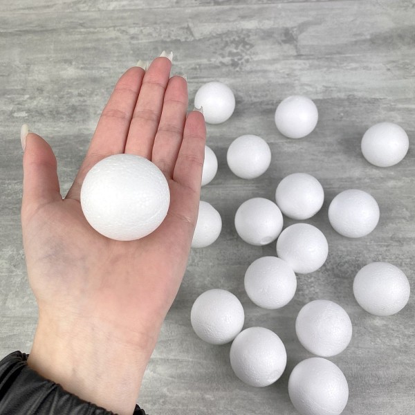 1000 petites boules polystyrène diam. 4 cm/40 mm, Sphères Styropor blanc densité pro - Photo n°4