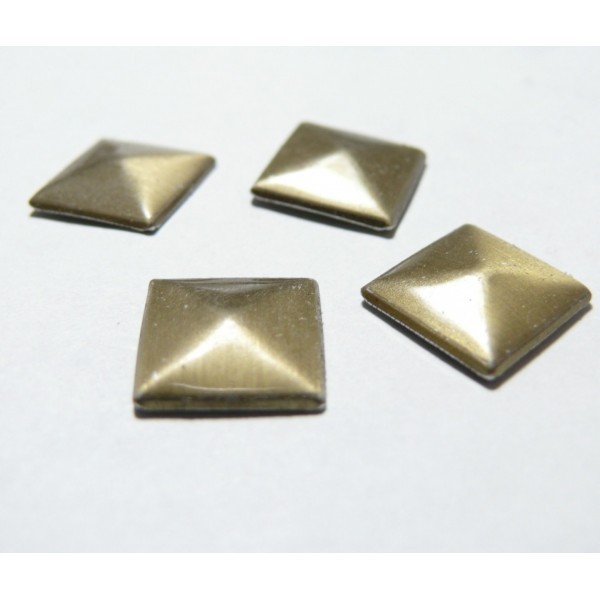 lot de 10 clous thermocollant de 12 mm forme pyramide Bronze - Photo n°1