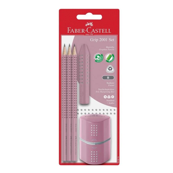 FABER-CASTELL - Kit Crayon graphite GRIP 2001 - Rose Shadow - Photo n°1